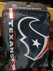 NFL Houston Texans MOCHILA CON CORDÓN BOLSA DE LAVANDERÍA CAMPAMENTO PLAYA - Imagen 1 de 1