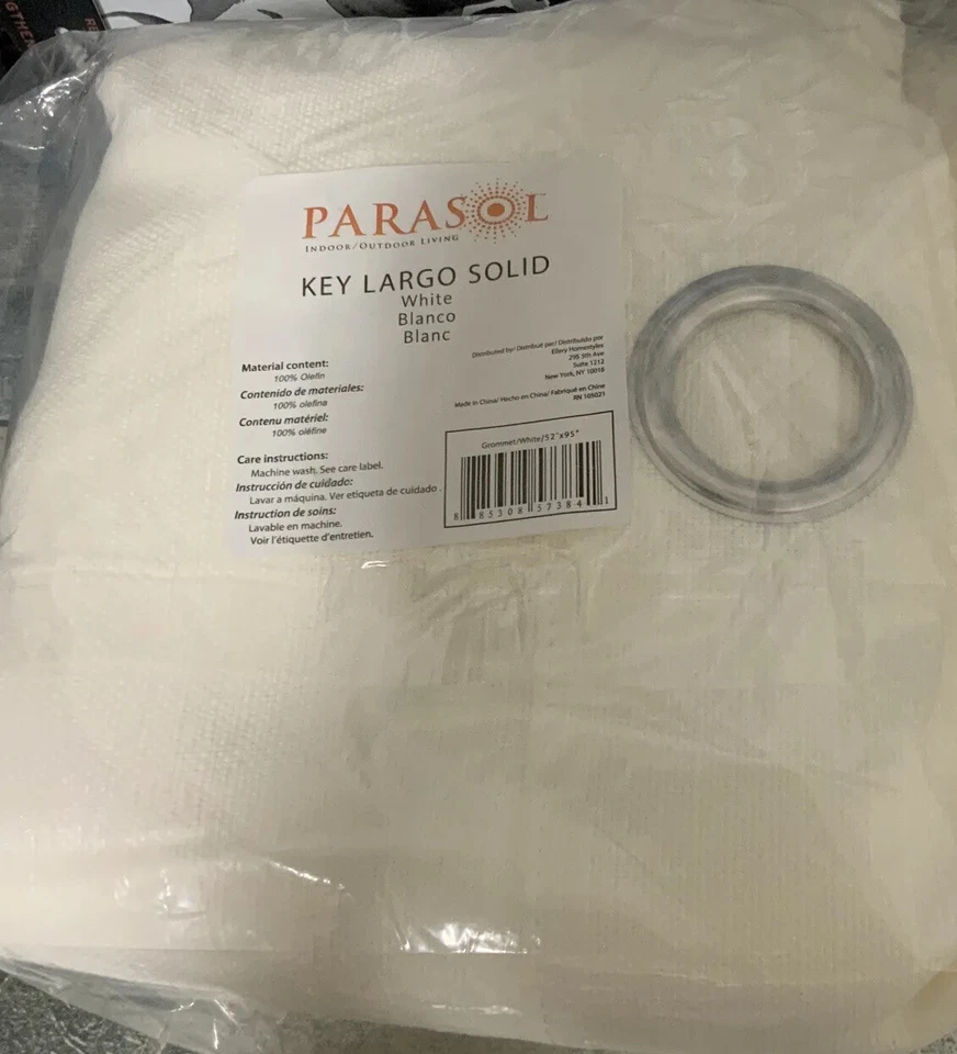 Parasol Key Largo Indoor/outdoor Curtain Panel 52 X 95 White - Weather