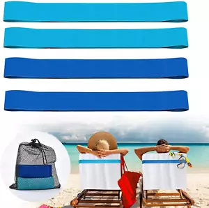 4 Pack Towel Bands for Beach, Pool & Cruise Chairs, the Better Towel Chair Clips - Picture 1 of 12