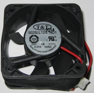 T&T 50 mm Quiet Cooling Electric Fan - 12 V DC - 7 CFM - 15 dB - T and T 5025LL - Picture 1 of 4