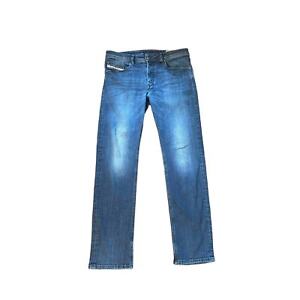 Men W32 L32 Diesel Waykee Regular Straight Denim Jeans Pants Button Fly