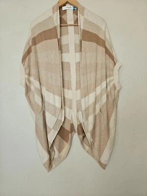 Sparrow Striped Circle Cocoon Cardigan Small Medium Neutral Brown Anthropologie - Image 1 of 4