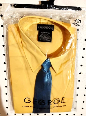 Camisa de vestir de manga larga y corbata con clip para niños talla 8/10 (mediana) Foto 1 de 3