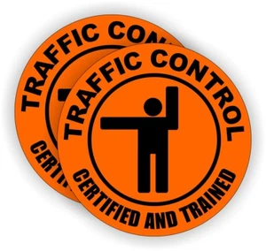 2pk Pegatinas de Sombrero Rígido de Control de Tráfico | Calcomanías de Casco Etiquetas Bandera Seguridad ORG - Imagen 1 de 1