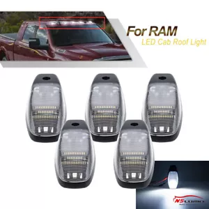 Luces blancas marcadoras LED de cabina de techo superior 5 piezas para Ram 2500 3500 4500 5500 2019-2024 - Imagen 1 de 11