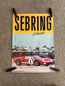60er Jahre Sebring 12 Stunden mit Ford GT Mk-2 Sonderplakat. - Bild 1 von 1