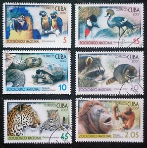 sCUBA Sc# 4682-4687 ZOO ANIMALS turtle monkey parrot  CPL SET of 6 2007 used cto - Picture 1 of 1