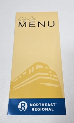 Amtrak Northeast Regional Cafe Car Menu 2014 National Passenger Rail Corp - Image 1 of 3