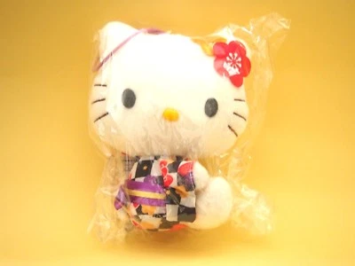 Rare Prize Limited Hello Kitty Japanese Yukata Kimono Kitty Stuffed Plush Doll  - Image 1 of 3