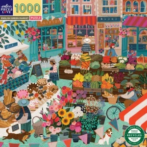English Green Market  1000 Piece Jigsaw Puzzle by eeBoo Victoria Ball - Picture 1 of 4