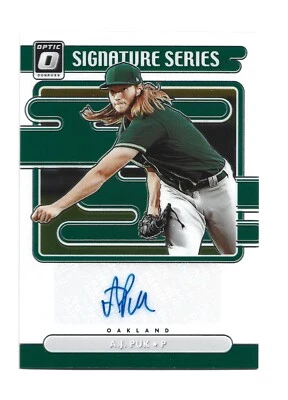 A.J. Puk AUTOGRAPH Oakland Athletics 2021 Panini Donruss Optic AUTO Baseball AJ - Image 1 of 2