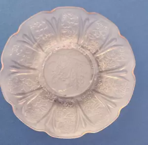 Pink Depression Glass Jeannette Cherry Blossom Tea cup Saucer 6" - Picture 1 of 3