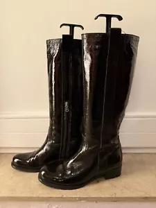 NAVYBOOT Stiefel kniehoch Lackleder Schwarz 40 - Bild 1 von 7