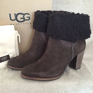 UGG Australia Charlee Lodge Brown Suede Leather Boots Schuhe US 9 EUR 40 Neu mit Karton - Bild 1 von 7