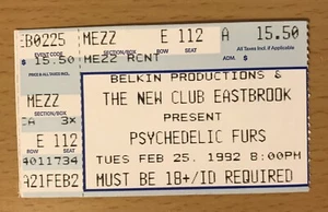 1992 PSYCHEDELIC FURS WORLD OUTSIDE TOUR GRAND RAPIDS MI CONCERT TICKET STUB - Picture 1 of 2