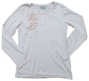Next Camiseta De Manga Larga Rosa Con Volantes Y Gemas 100% Algodón 11 Años - Imagen 1 de 5