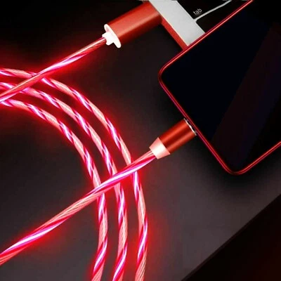LED Fast Charging USB Charger Cable For iPhone 12/11 + Pro/XS Max/XR/X/8/7 8 PIN - Image 1 of 4