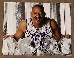 GEORGE GERVIN SIGNED 8x10 PHOTO SAN ANTONIO SPURS AUTO ICEMAN NBA BASKETBALL - Picture 1 of 1