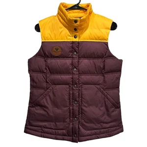 Chaleco acolchado Obermeyer Heritage Coll para mujer talla M dorado púrpura pluma - Imagen 1 de 11