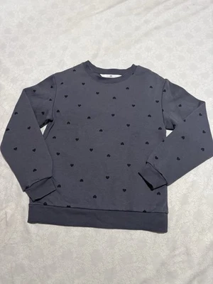 Sudadera Niñas H&M TALLA 8/10 Gris Con Corazones Foto 1 de 4