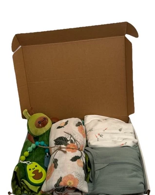 Avocado Girl Baby Shower, Avocado Pajama’s, Bodysuit, Teether, Lovey & Blanket - Image 1 of 4