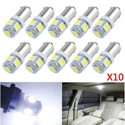 10x BA9S 5SMD 5050 5LED Car Wedge Light Bulbs 1895 T4W 1445 6253 White 12V DC - Image 1 of 4