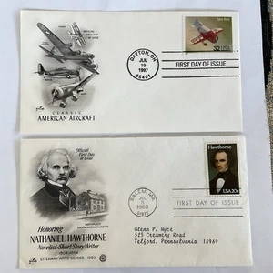 Lot~2 US 1st day cover FDC~3142~Gee Bee~Classic American aircraft+2047~Hawthorne - Picture 1 of 6