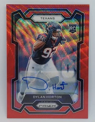 Dylan Horton Rookie Red Prizm Auto /10 Houston Texans Panini Short Print RC SP - Image 1 of 2