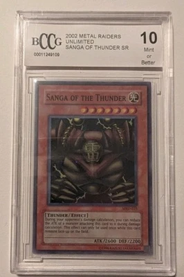 Yugioh Trading Card: Sanga of the Thunder MRD-025 SR BCCG 10 Mint Vintage Y2K - Image 1 of 4