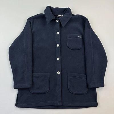 Chaqueta Woolrich De Colección Para Mujer Grande Azul Marino Polartec Polar Botón Delantero Hecha en EE. UU. Foto 1 de 4