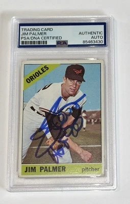 Jim Palmer Autograph Signed 1966 Topps Rookie Card W/ HOF 90 PSA/DNA - Image 1 of 2