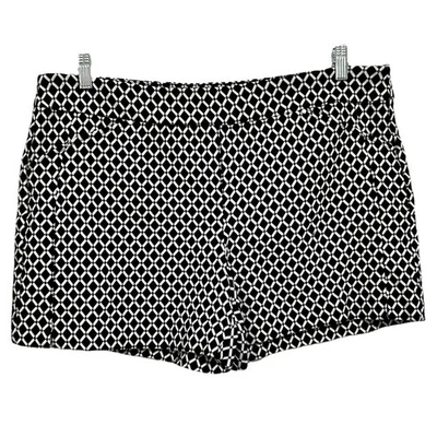 Pantalones Cortos INC International Concepts Negro Blanco Estampado Geométrico Mujer’s 18 Foto 1 de 4