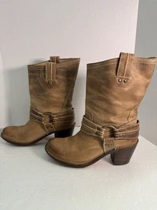 Stivali western Frye in pelle marrone con imbracatura 8,5B - Foto 1 di 11
