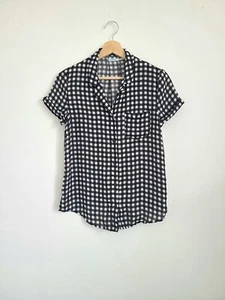 Kimchi Blue Vintage Style Black and White Checkered Short Sleeve Size S - Picture 1 of 5