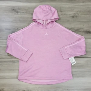adidas Hoodie Girls' Medium 10/12 Orchid Fusion HTR Fleece New - Picture 1 of 10