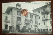 Cartolina d'epoca paesaggistica Italia Aosta Valtournanche piazza municipio