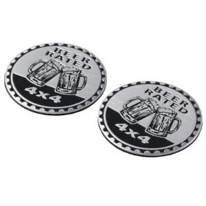 2pcs Round Beer Rated 4x4 Emblem
