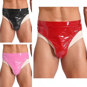 DE iEFiEL Unterhosen Herren Sexy Slips Leder Lack String Tanga Unterwäsche M-4XL - Bild 1 von 25