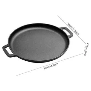 Padella campeggio barbecue in ghisa 30 cm con doppio manico bistecca maiale pollo cottura - Foto 1 di 6