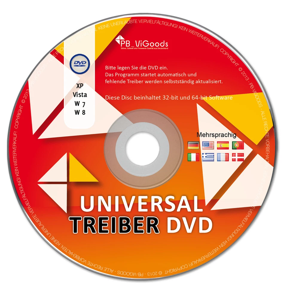 NEU: Universal Windows Treiber CD/DVD für Notebook & PC - Windows 7 / 8 / 10 /XP - Bild 1 von 1