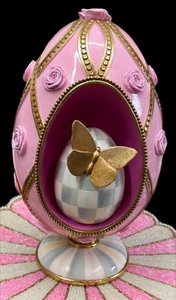MacKenzie-Childs Touch of Pink Nesting Egg New In Box! - Picture 1 of 7