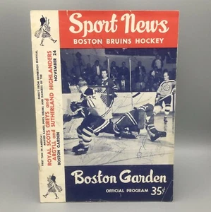 Sports News Boston Bruins Boston Garden offizielles Programm 24. November 1962 HANDSIGNIERT - Bild 1 von 11