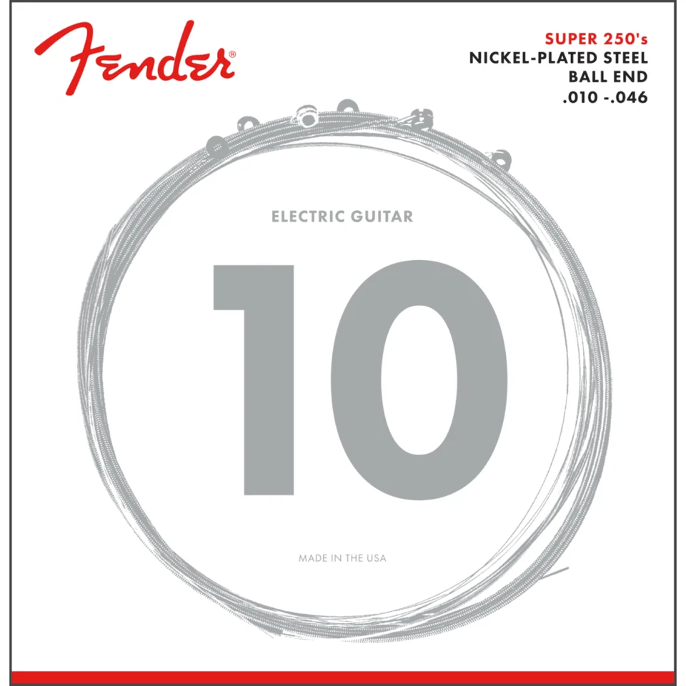 Fender Super 250 Nickel Plated Steel Guitar Strings - 250R Gauge (.010-.046)