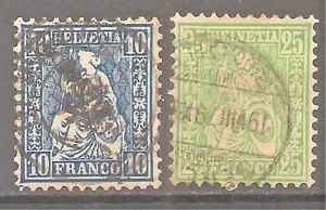 Switzerland Sc #44 & 55a Used Cat Val $40+ gtc29 - Picture 1 of 1