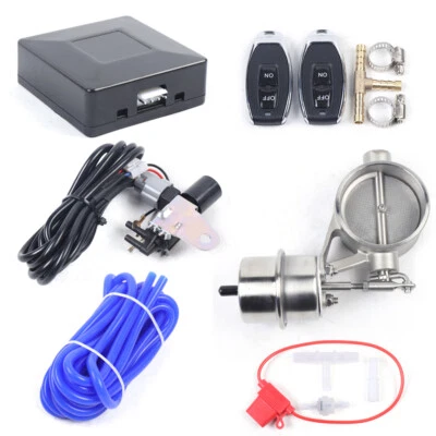Set 63mm / 2.5" Auspuffklappe Elektrisch Edelstahl Klappen Auspuff Steuerung - Bild 1 von 4