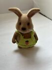 Calico Critters Brown Lil' Woodzeez Bunny Rabbit with Green Overalls Toy Figure
