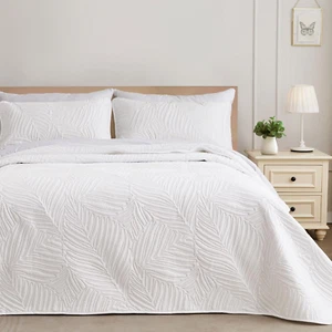 King Size Quilt Bedding Set, Lightweight White Quilts King Size for All Seasons, - Picture 1 of 6