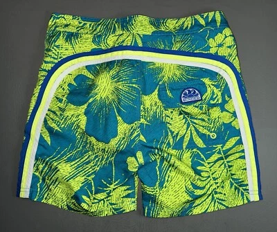 Bañador SUNDEK Para Hombre 28 Verde Floral Tropical 5" Board Shorts Forrado *COMO NUEVO* Foto 1 de 4
