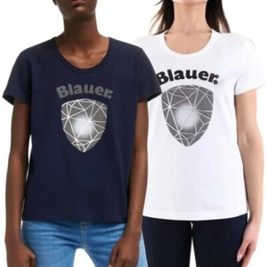 BLAUER T-Shirt Slim Logo Woman Girl Cotton Effect 3D 21SBLDH02399 - Picture 1 of 12