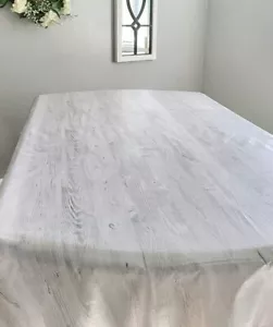 Gray Vinyl Tablecloth with Flannel Backing Farmhouse Wood Grain, 54x78 - Picture 1 of 6